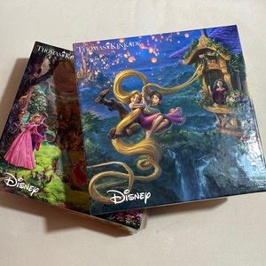 Disney Thomas Kincade Puzzles - Princess Sleeping Beauty and Tangled Bundle